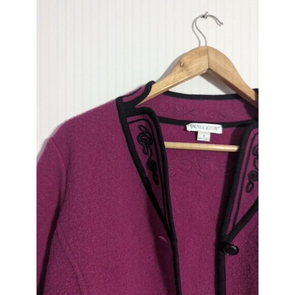 Pendleton 100 percent Lambs Wool Women's Pink Coat Small - Picture 3 of 8